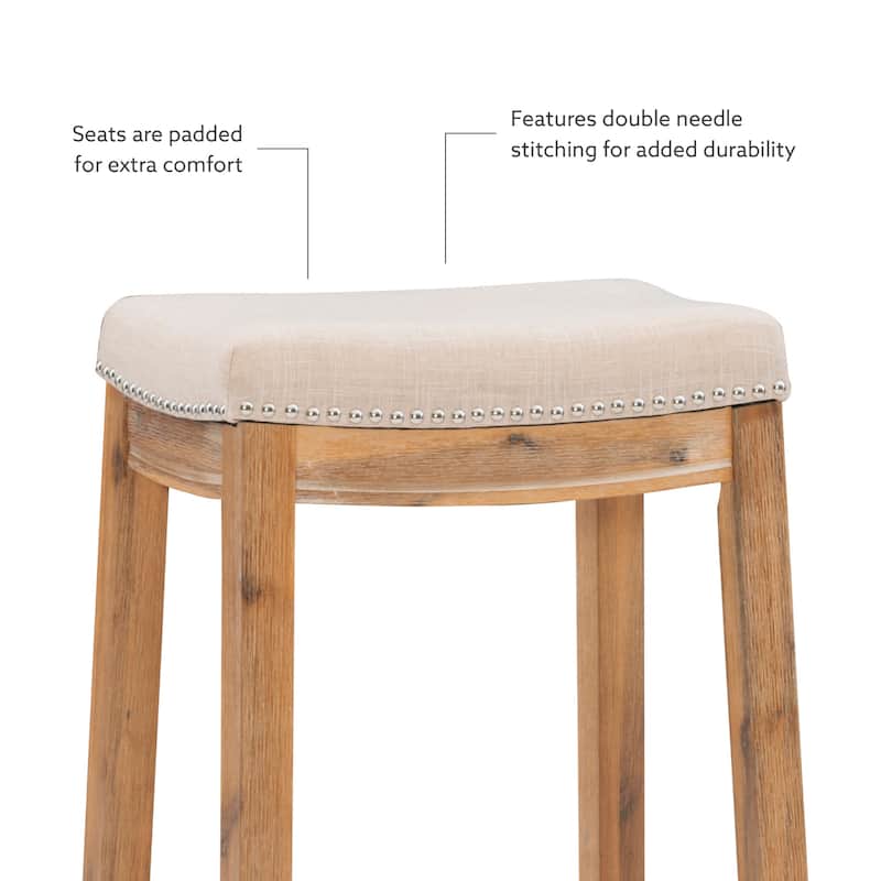 3-Piece Counter Table and Stools - 47.25" - Antique Brown and Beige