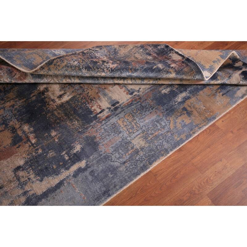 Contemporary Abstract Area Rug Handmade Wool Carpet - 5'4" x 7'6"