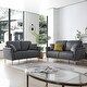 preview thumbnail 37 of 51, 2 Piece Living Room Sofa Set, Velvet Upholstered, Solid Manufactured Frame, Reversible Cushions, Metal Feet, Flared Armrests