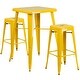 preview thumbnail 3 of 39, 23.75'' Square Metal Indoor-Outdoor Bar Table Set with 2 Square Seat Stools - 27.75"W x 27.75"D x 40"H