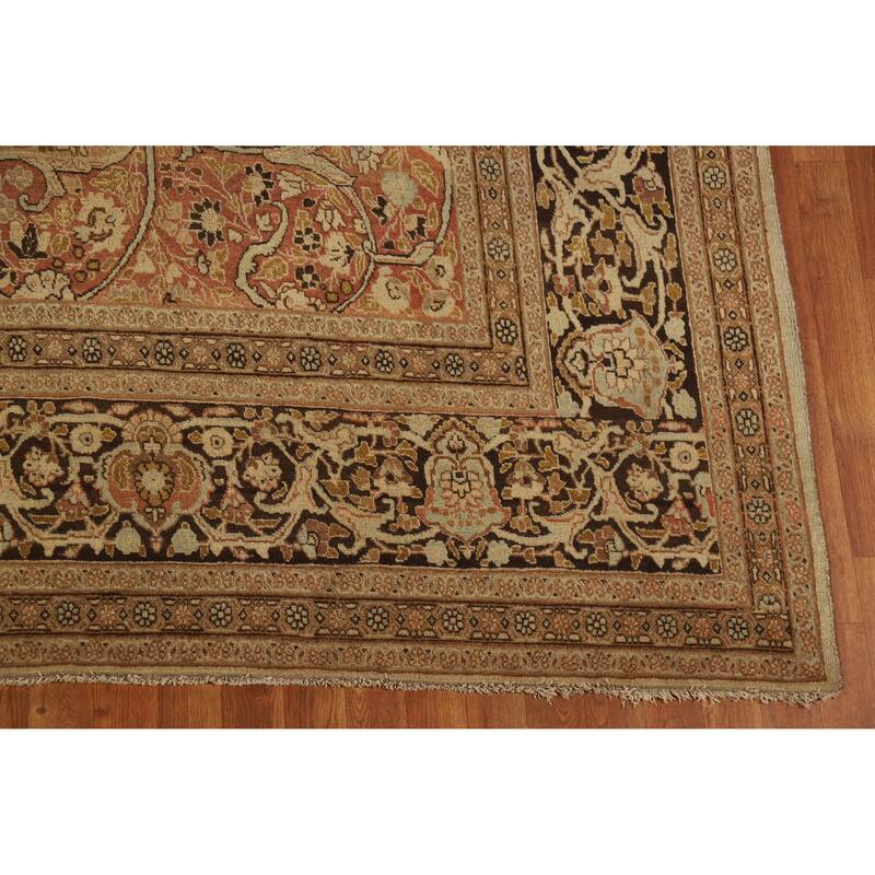Vegetable Dye Tabriz Haj Jalili Persian Rug Hand-Knotted Wool Carpet - 9'3"x 12'9"