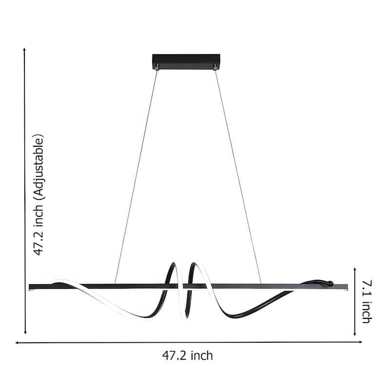 47" Modern Minimalist LED Ribbon Chandelier - 47.2 inch