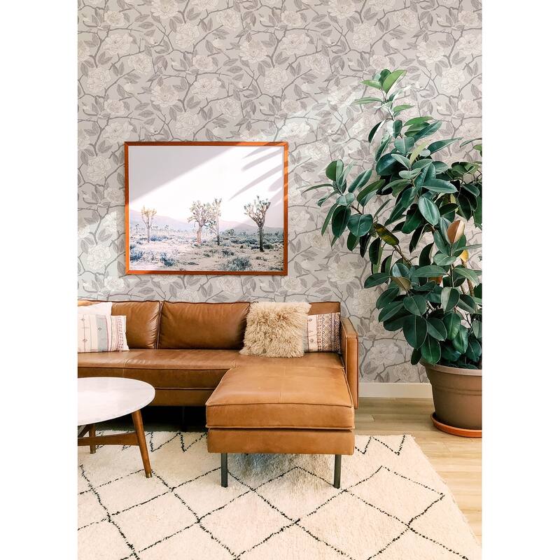 A-Street Prints Bernadina Grey Rosebush Wallpaper