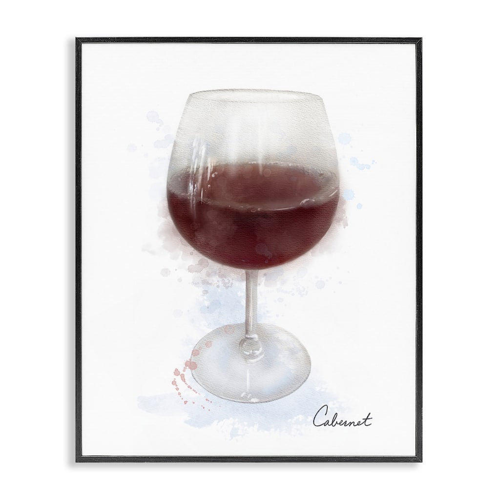 Stupell Modern Cabernet in Glass Framed Giclee Art Design By Matthew Piotrowicz
