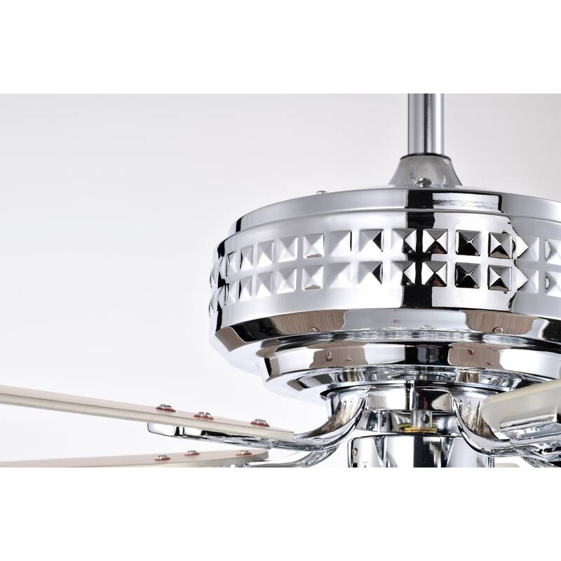 Ailani 52 Inch Chrome Polished Finish Crystal-Diamond Glam Style Ceiling Fan with Remote