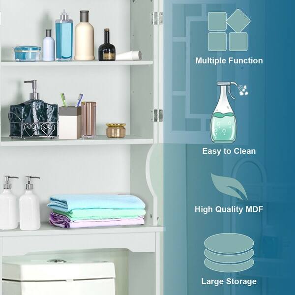 Shop Costway Bathroom Spacesaver Over The Toilet Door Storage