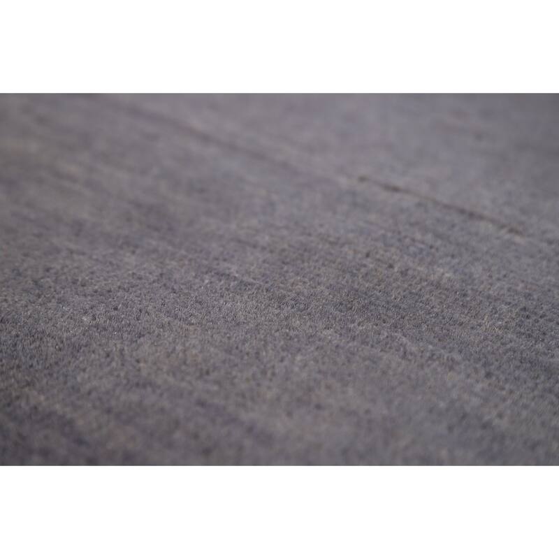 Modern Gabbeh Oriental Foyer Rug Hand-Knotted Grey Wool Carpet - 3'3" x 4'11"