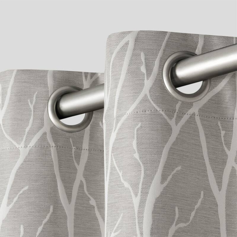 ATI Home Forest Hill Woven Room Darkening Blackout Grommet Top Curtain Panel Pair