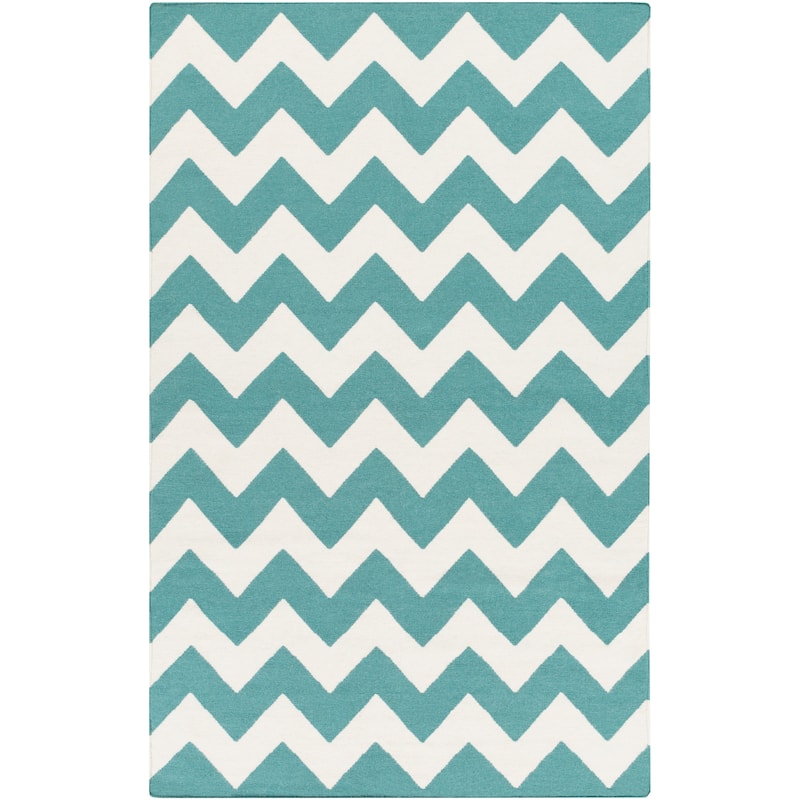 Hand-Woven Zoey Chevron Reverisble Flatweave Wool Rug (2' x 3')