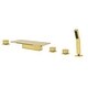 preview thumbnail 11 of 10, Deck Mount Waterfall Tub Faucet With Handheld Shower Brass Roman Bathtub Faucet Modern Tub Filler With Hnad Sprayer Brushed Gold