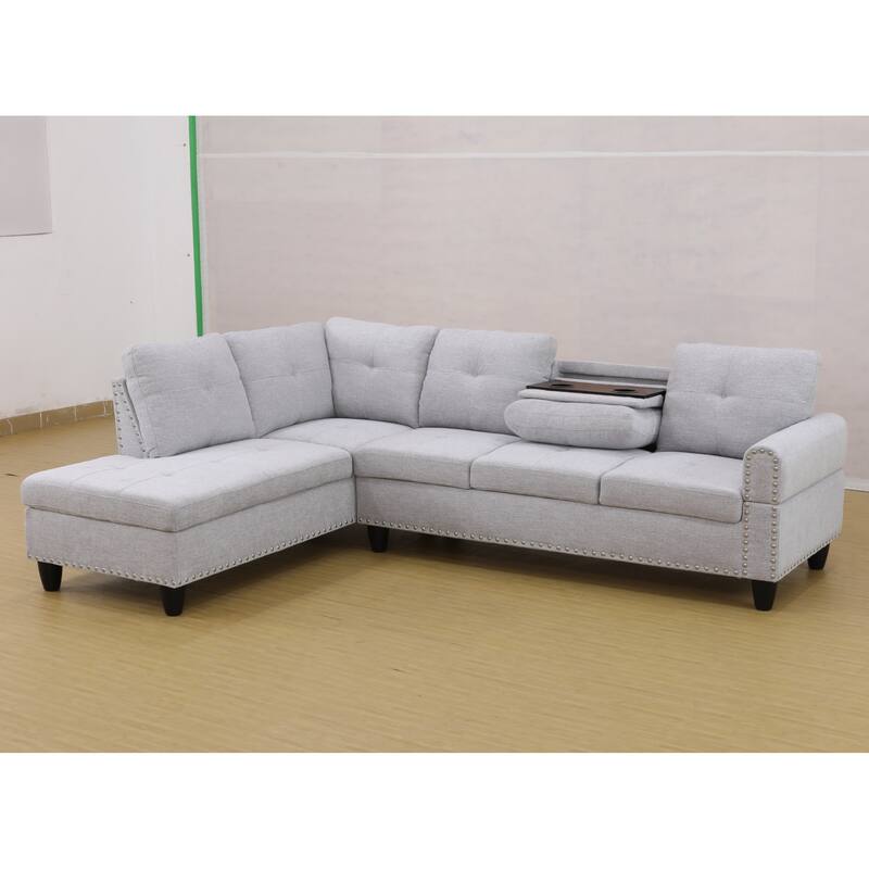 KISRAIS 97.5" Wide 2-Piece Upholstered Sectional Sofa Set for Small Space