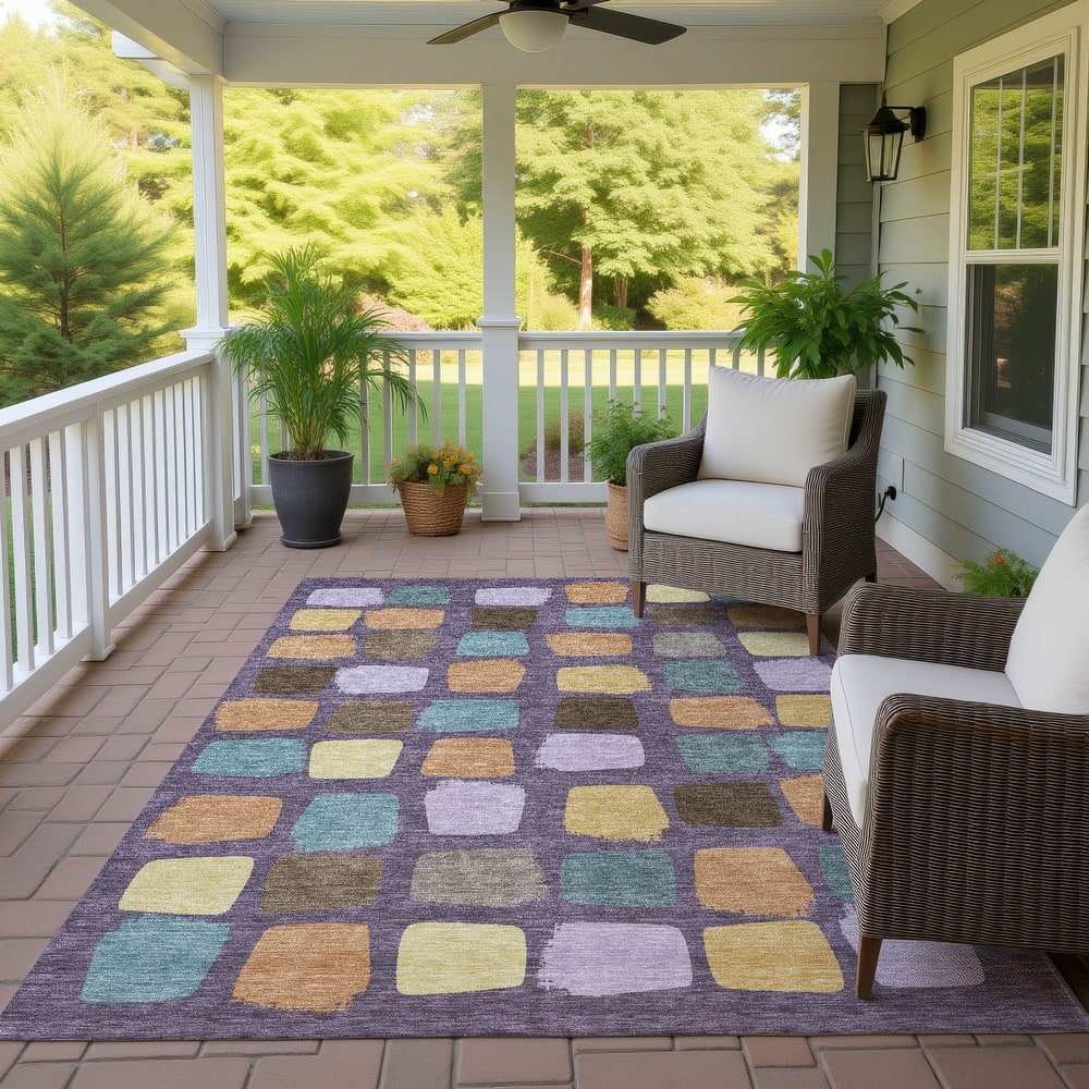 Machine Washable Indoor/ Outdoor Casual Hoppy Chantille Rug