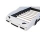 preview thumbnail 10 of 10, Twin Size Race Car-Shaped Platform Bed with Wheels, Fun and Sturdy Design for Young Racing Fans, Safety Features Included, White