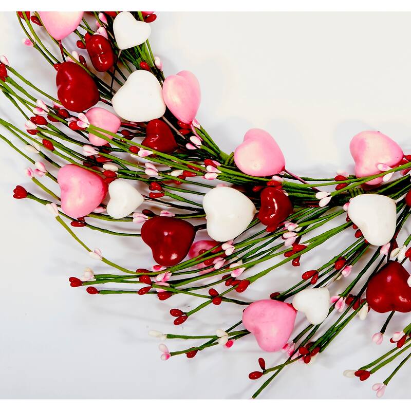 20" Valentine's Hearts and Pips and Berries Wreath