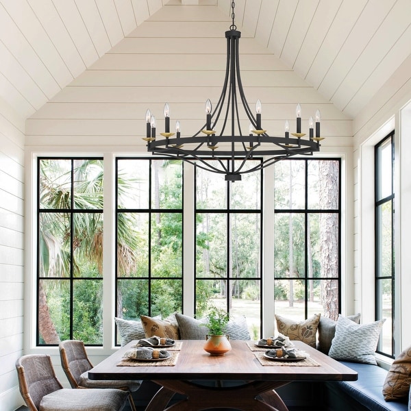 Fidenza 12 light Modern Farmhouse Empire Wagon Wheel Chandelier with UL D40 H135