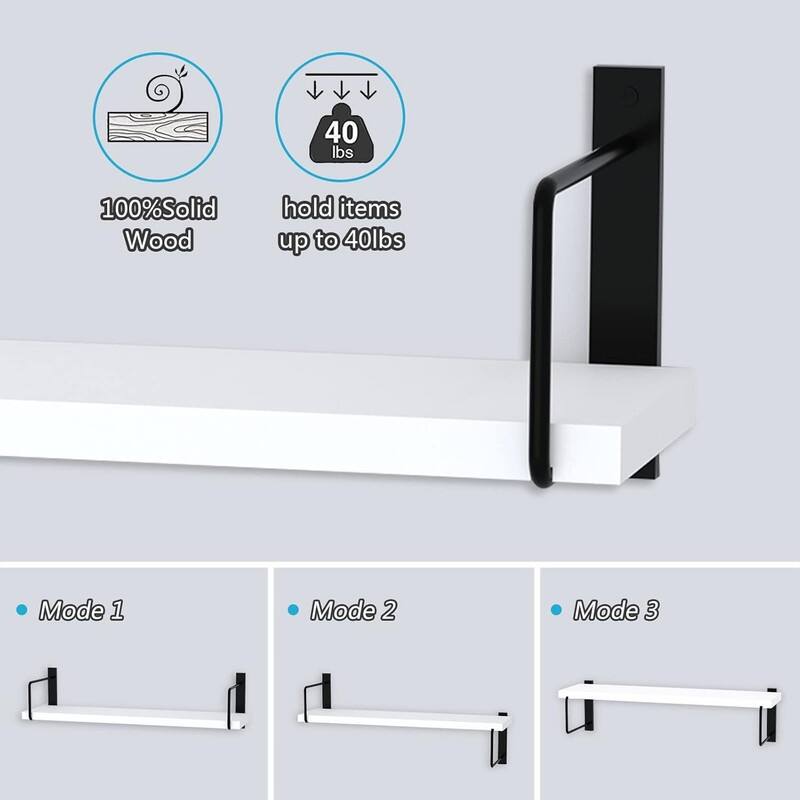 Floating Shelves - 24 Inch Wall Mounted Set of 3 - 6"D x 24"W x 6"H