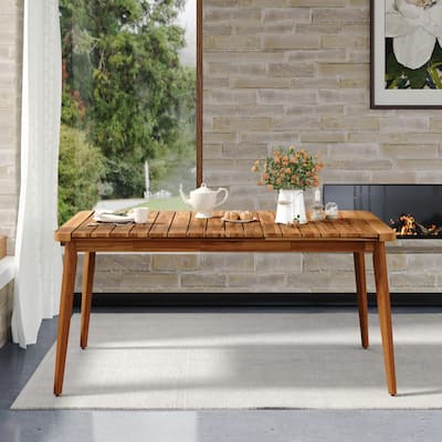 Acacia Wood Dining Table 6-Person Outdoor Table