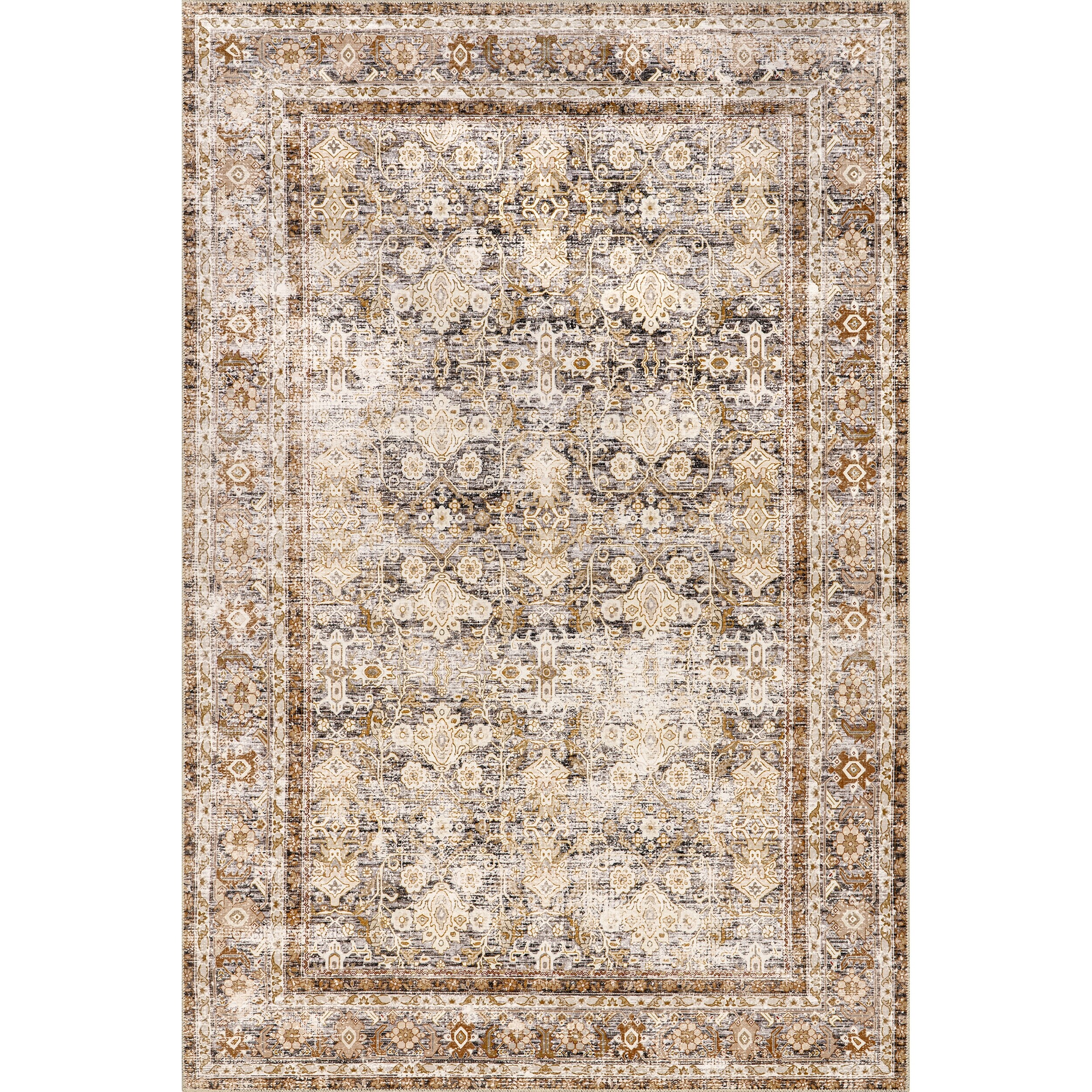 Nuloom Anise Antique Floral SplashGuard Machine Washable Area Rug