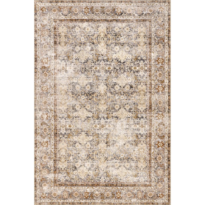 Nuloom Anise Antique Floral SplashGuard Machine Washable Area Rug