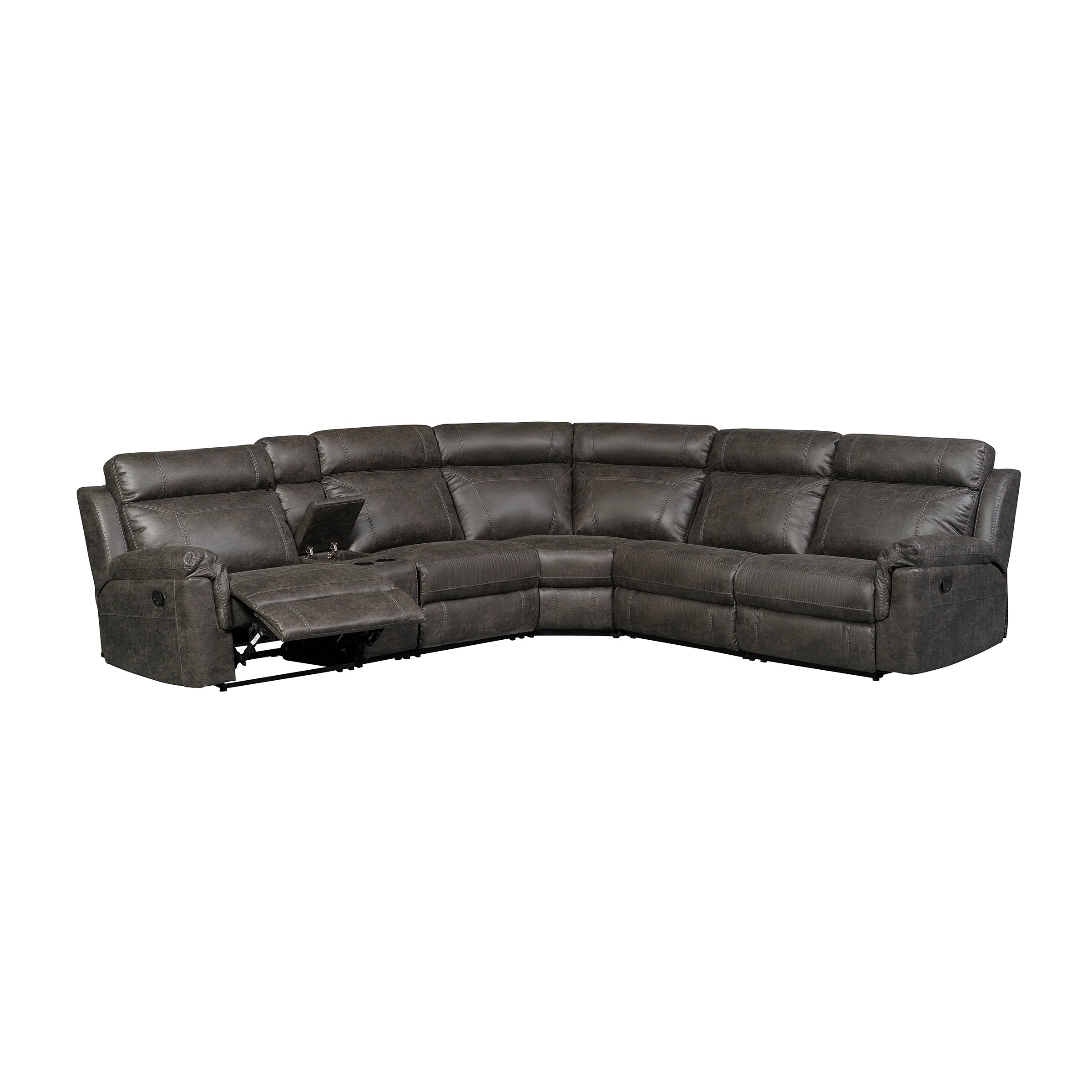 Ac pacific nicole reclining leather upholstered sectional sofa new arrivals