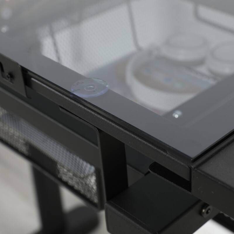 Hand Crank Adjustable Drafting Table Drawing Desk With 2 Metal Drawers (BLACK)WITH STOOL