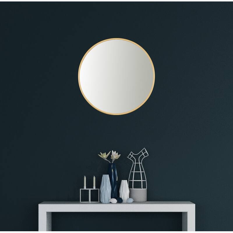 Utopia Alley Round Mirror- Mirror for Wall- Wall Mounted Mirror, Living Room, Bedroom and Bathroom Mirror for Wall, 24 inch - 24" - Gold