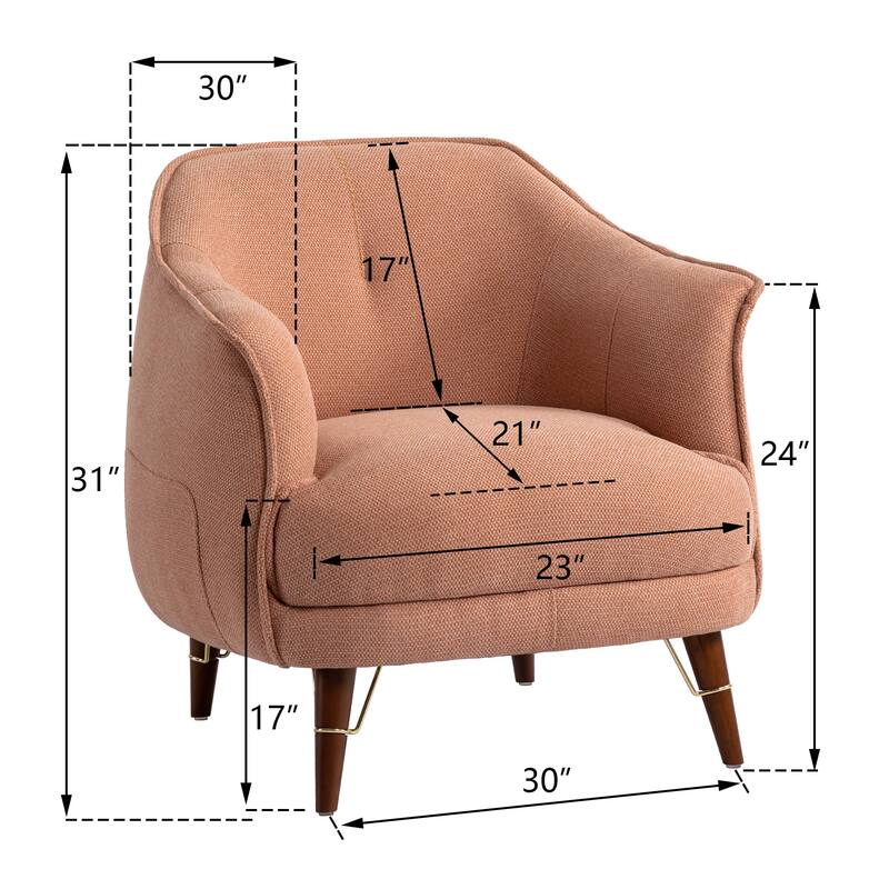 XINMICS Mid-Century Modern Accent Chair, Tufted Upholstered Armchair for Living Room, Bedroom, Set of 1
