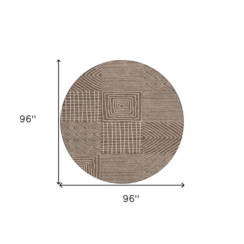 HomeRoots Geometric Transitional Rectangle Outdoor Rug
