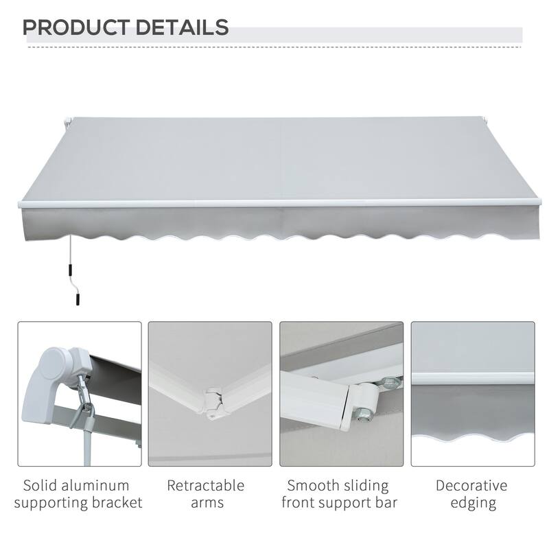 141.8"L x 98.5"W Wall Mounted Terrace Retractable Awning