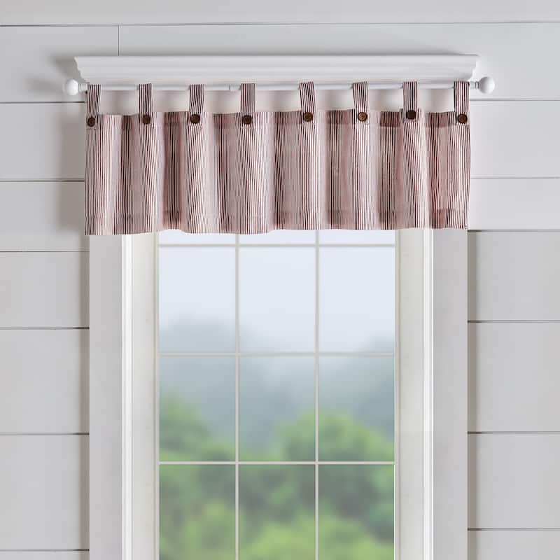 Tucker Ticking Stripe Kitchen Curtain Valance - 60"w x 15"l - 60"w x 15"l