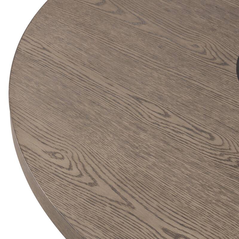 Furniture of America Callum Modern Rustic Oak Solid Wood 54-inch Round Dining Table