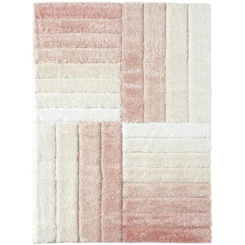 Luxe Weavers Shag Geometric Plush Area Rug, Indoor Carpet
