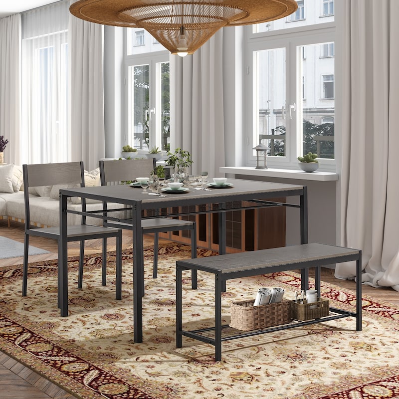 Space-Saving Dining Table Set,Ideal for Small Spaces - Featuring a Stylish Faux Marble or Wood Grain Table with Modern Chairs