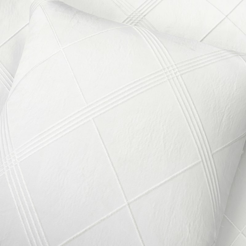Lush Decor Diamond Geo Jacquard Boho Chic Comforter Pure White 3 Piece Set