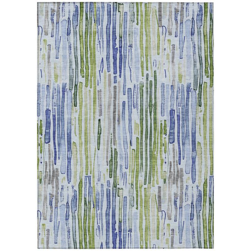 HomeRoots Striped Modern Rectangle Outdoor Rug