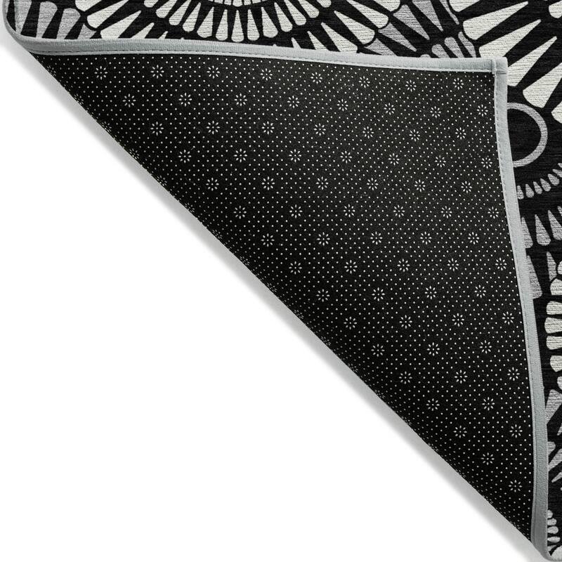 Machine Washable Indoor/ Outdoor Chantille Contemporary Burst Rug