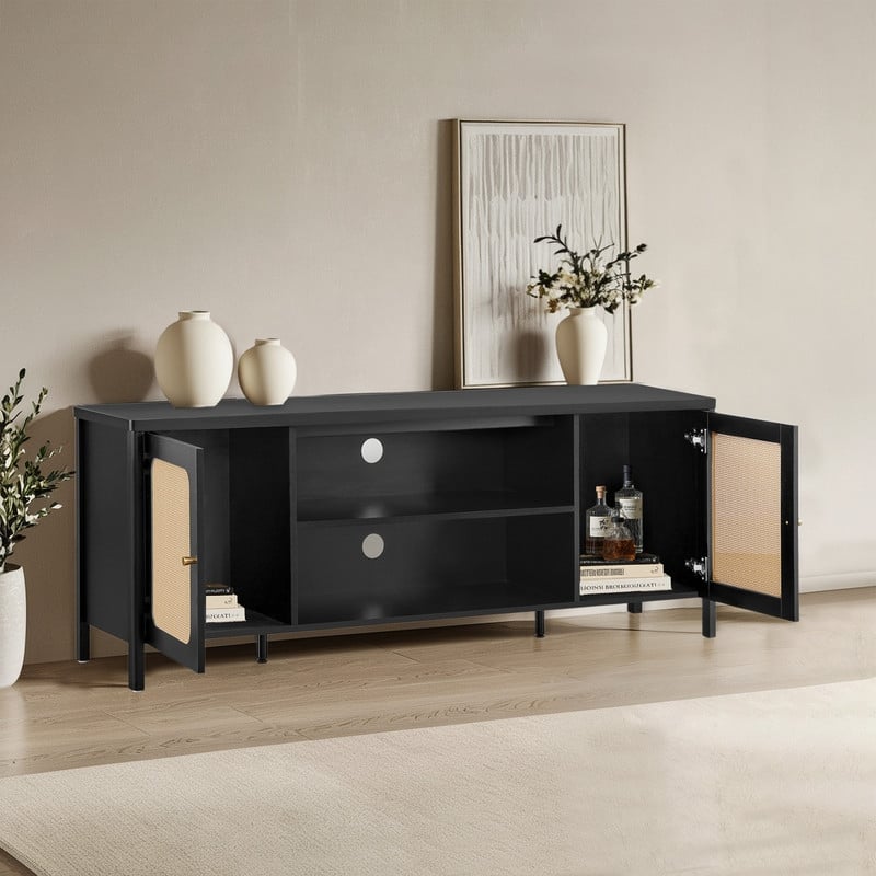 Spruce & Spring 62" Bohemian TV Stand Modern Media Console Entertainment Center