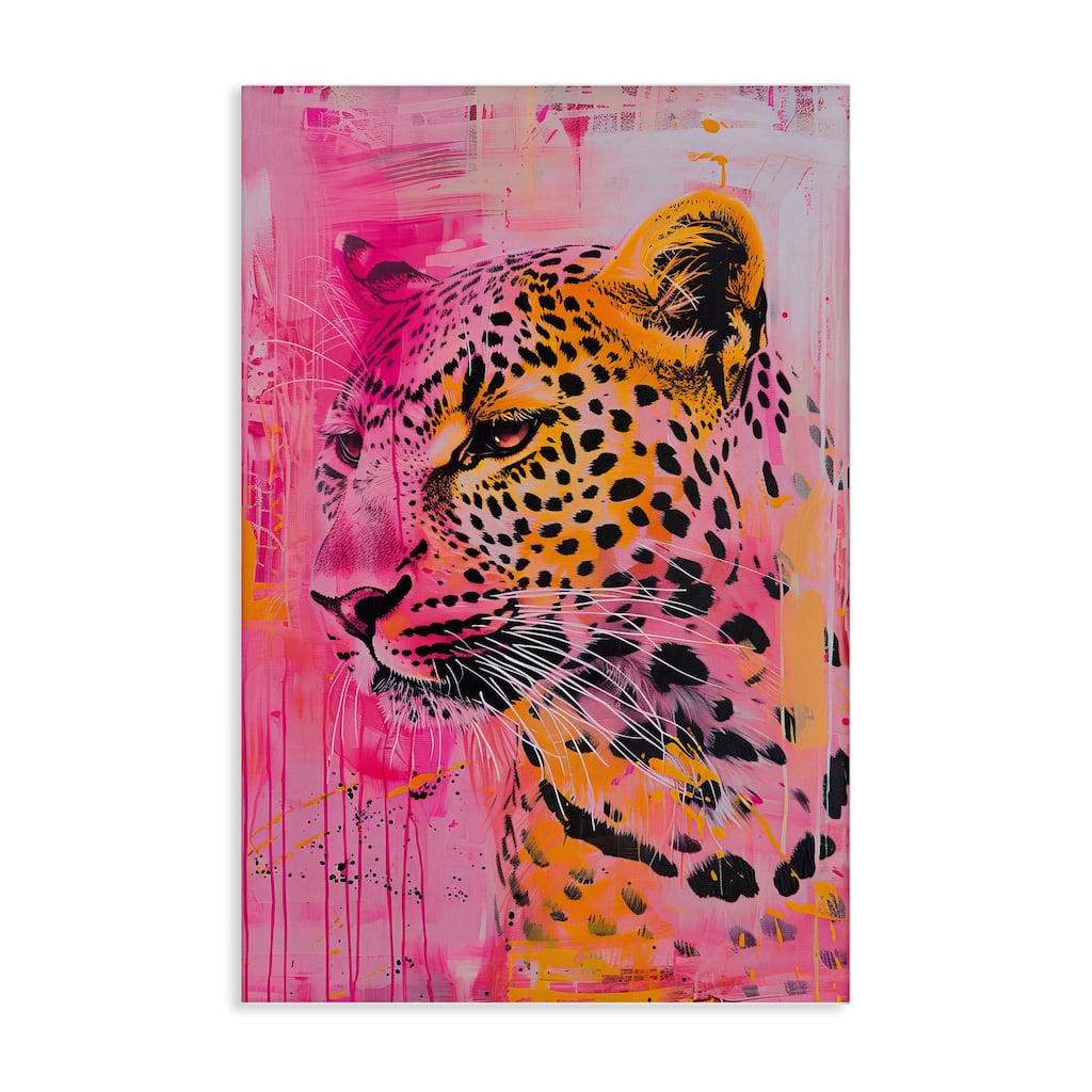 Stupell Vibrant Purple & Orange Cheetah Canvas Wall Art Design By LSR Design Studio