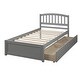 preview thumbnail 11 of 9, Elevate Your Bedroom Style with Our Twin Wood Platform Bed - Featuring 2 Drawers and a Stylish Headboard - Twin Size, Gray