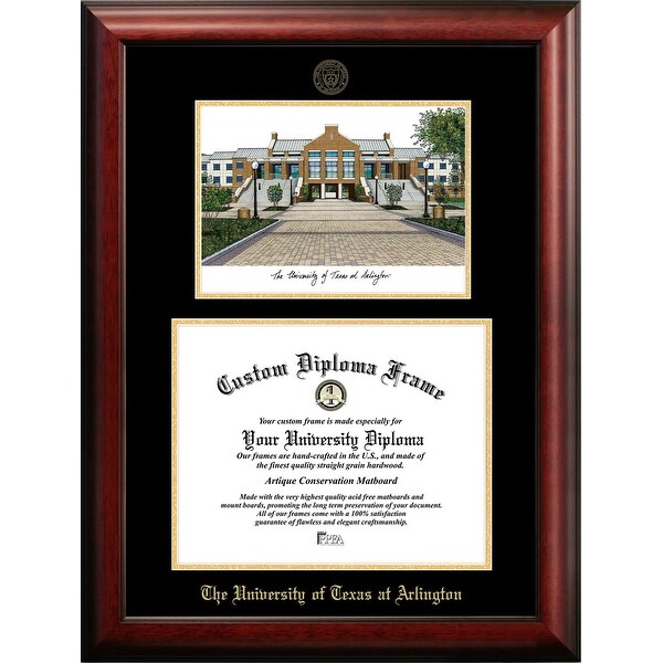 Campus Images TX988LBCGED-1411 14 X 11 In. Sam Houston State Bearkats Legacy Embossed Diploma Frame Black Cherry Gold