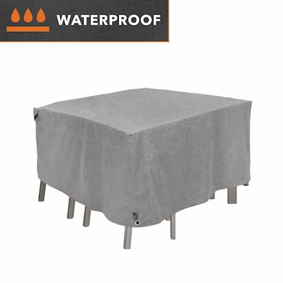 Modern Leisure Garrison Patio Bar Table & Chair Set Cover, Waterproof, Square, Granite - 66" x 64" x 34"