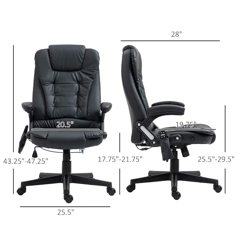 Ergonomic Massage Executive Office Chair Adjustable High Back Recliner Chair Padded Armchair with Lumbar Heating