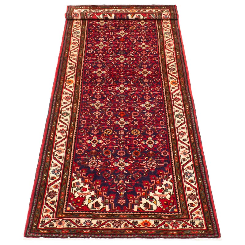 ECARPETGALLERY Hand-knotted Andelz Navy Wool Rug - 3'5 x 10'2