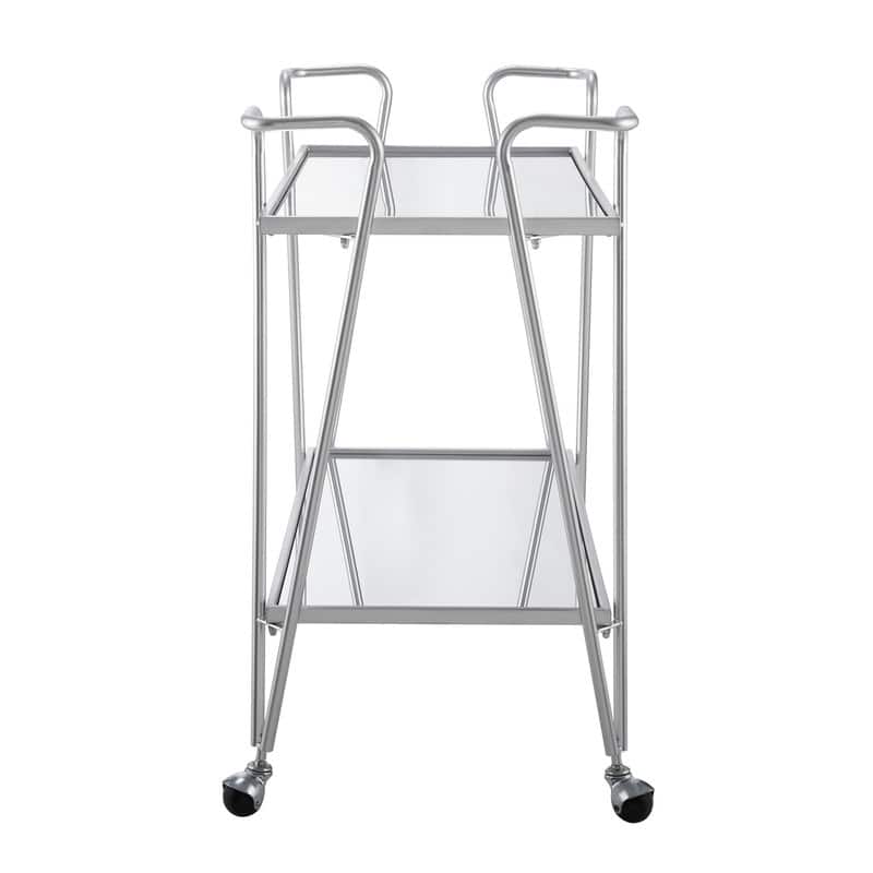 Rosa Mid-Century 2-Teir Rolling Metal Bar Cart