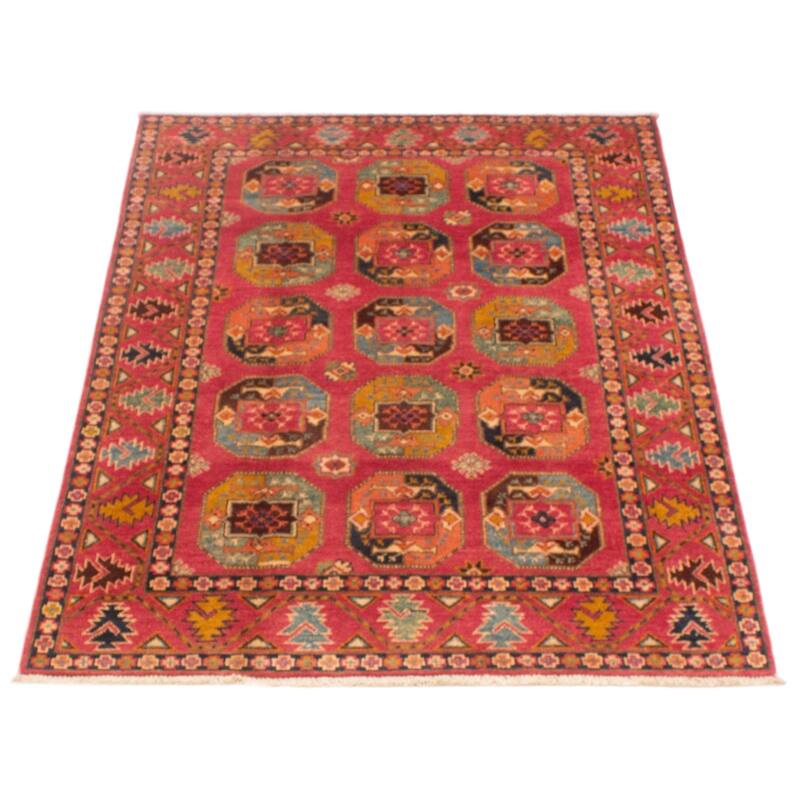 ECARPETGALLERY Hand-knotted Uzbek Ghazni Pink Wool Rug - 3'11 x 5'10