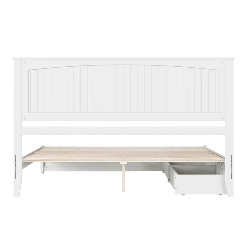 Malta Platform Bed with Panel Footboard and Storage Drawers