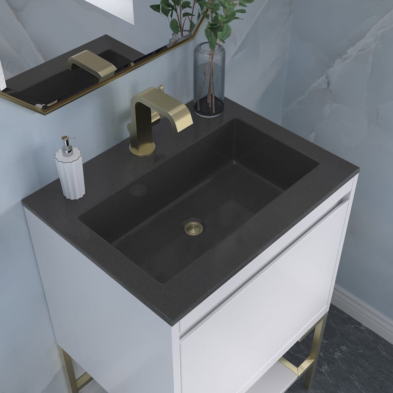 James Martin Vanities Mantova 23.6" Single Vanity Cabinet, Glossy White