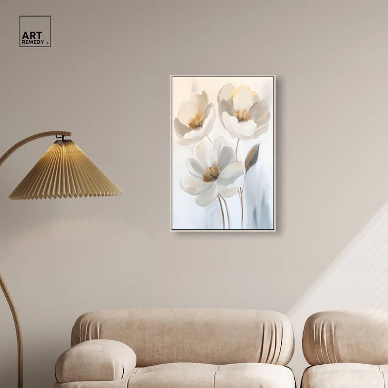 Silvered Flora I Canvas by Art Remedy