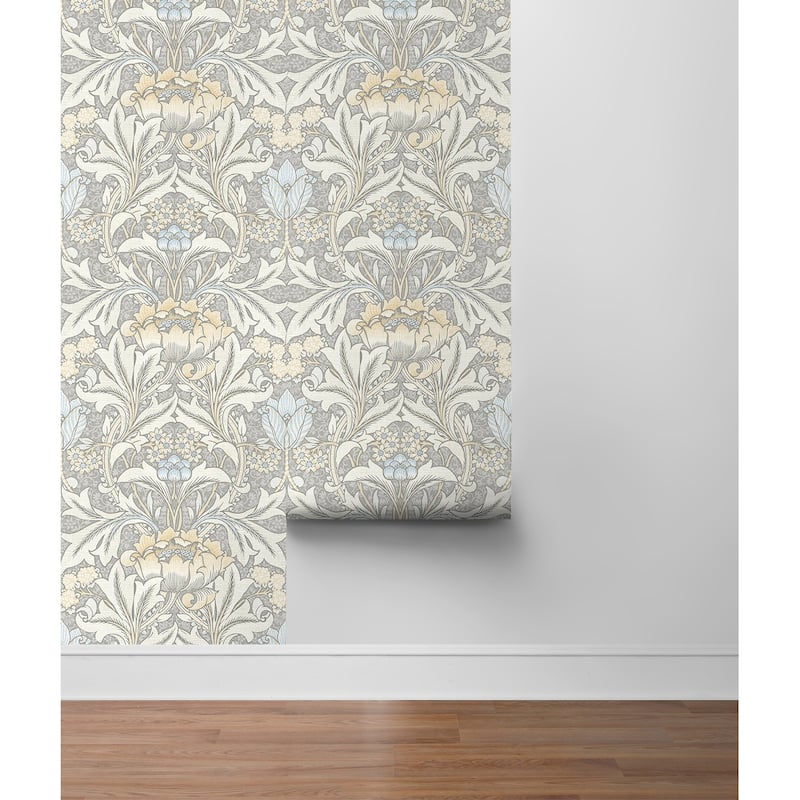 NextWall Acanthus Floral Peel and Stick Wallpaper