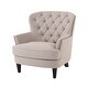 preview thumbnail 2 of 7, Tafton Tufted Natural Fabric Club Chair by Christopher Knight Home
